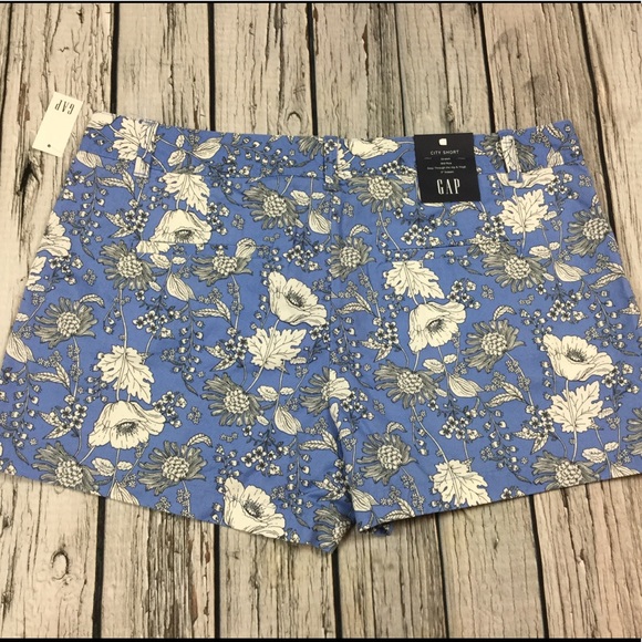 Gap Women 16 18 Blue Floral City Shorts - Picture 3 of 4